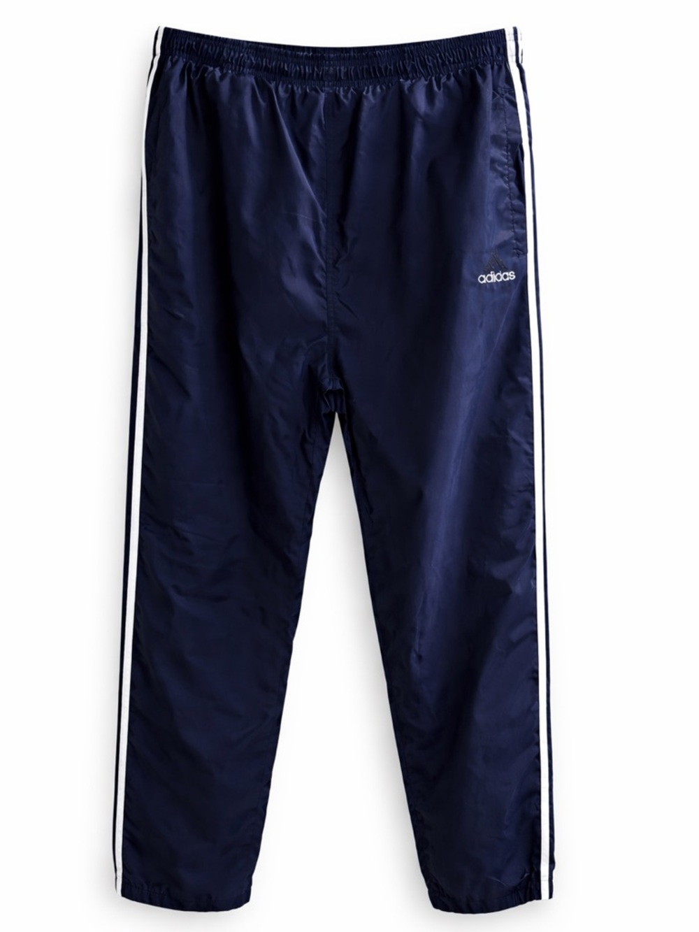 Vintage adidas Track Pants L Navy 3 Stripe Nylon Windbreaker Y2K